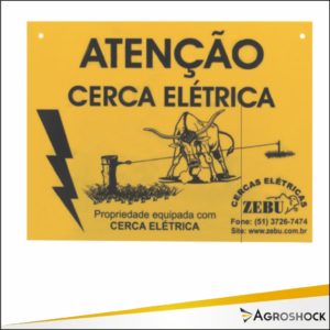 Placa Cuidado Cerca Eletrica (Rural)